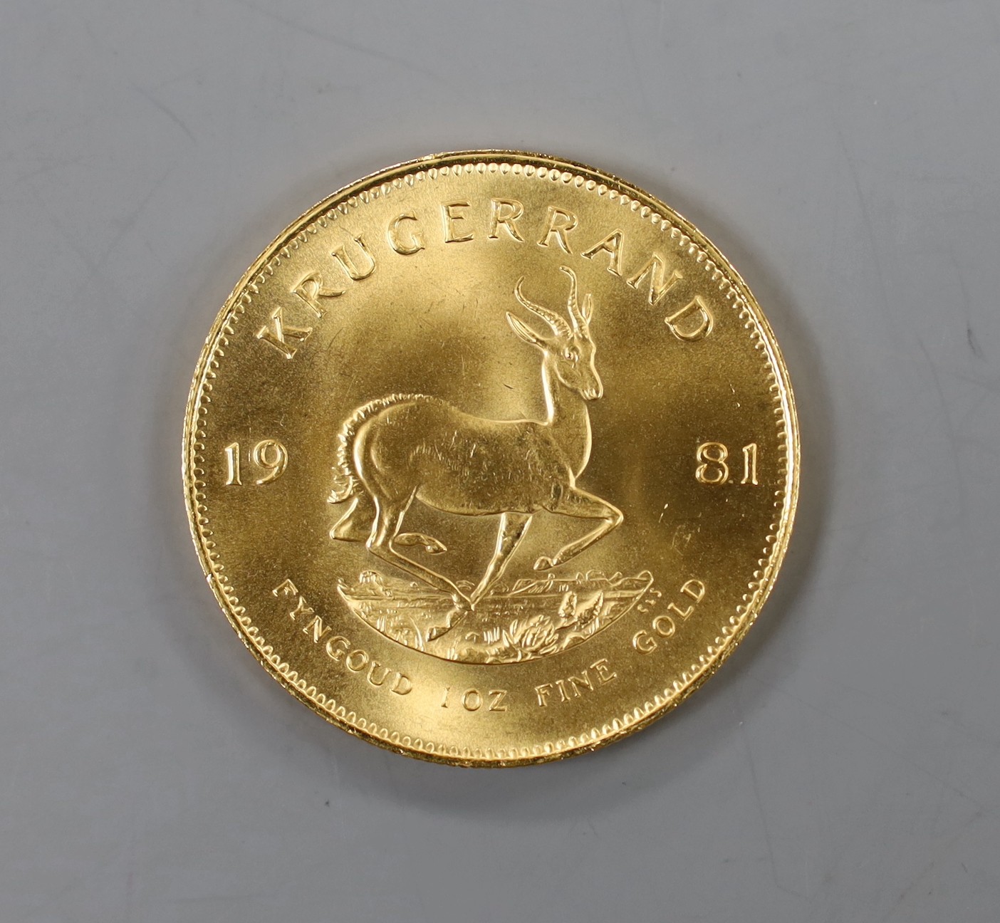 A 1981 gold krugerrand.
